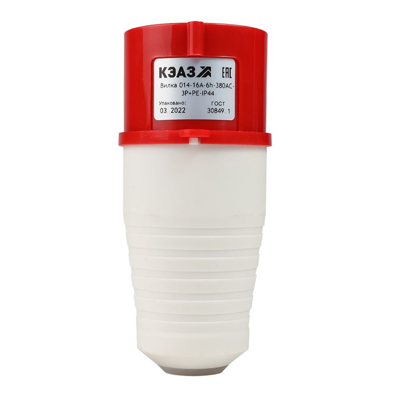 Вилка кабельная 014 16А 380AC 3P+PE 6ч IP44 КЭАЗ 222737
