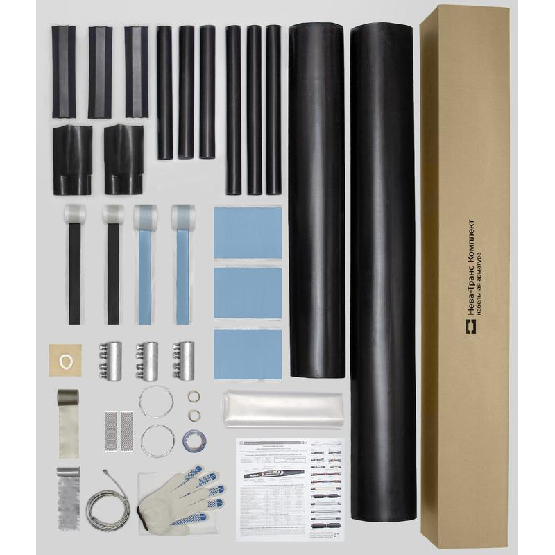 Муфта кабельная соединительная 10кВ СТп(тк) 3х(16-25мм) с болтовыми соединителями Нева-Транс Комплект 22010029