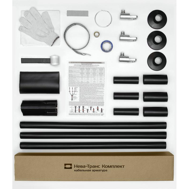 Муфта кабельная концевая наружн. установки 1кВ КНТпН 3х(16-25мм) с болт. наконечн. Нева-Транс Комплект 22020087