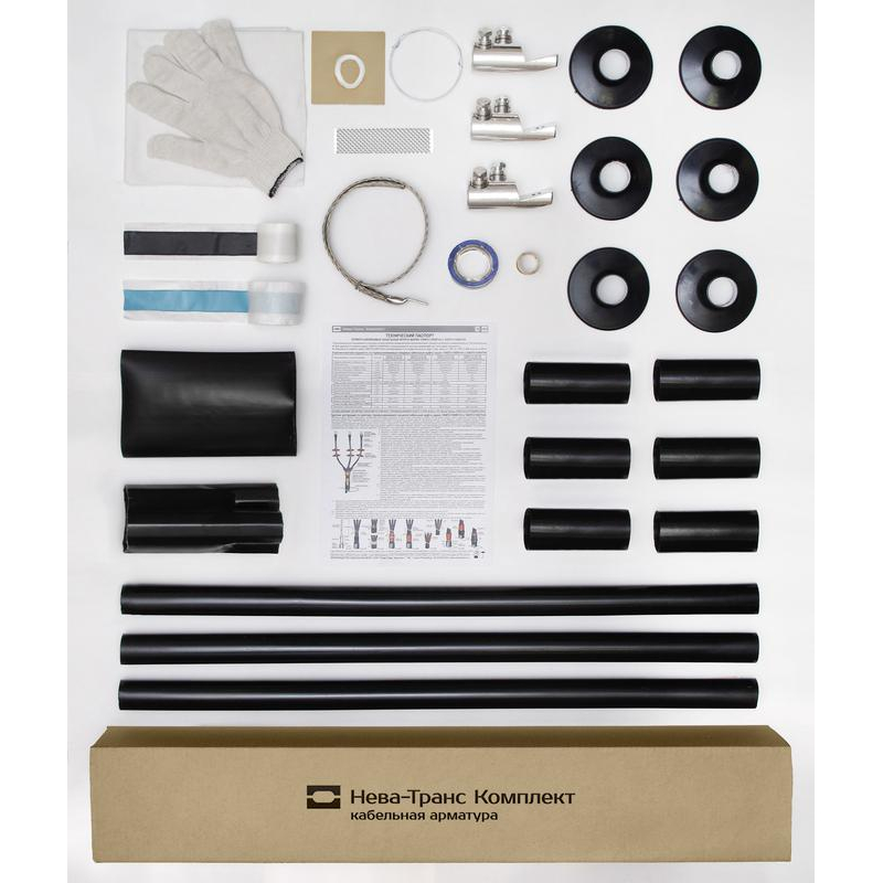 Муфта кабельная концевая наружн. установки 10кВ КНТпН 3х(16-25мм) с болт. наконечн. Нева-Транс Комплект 22020119