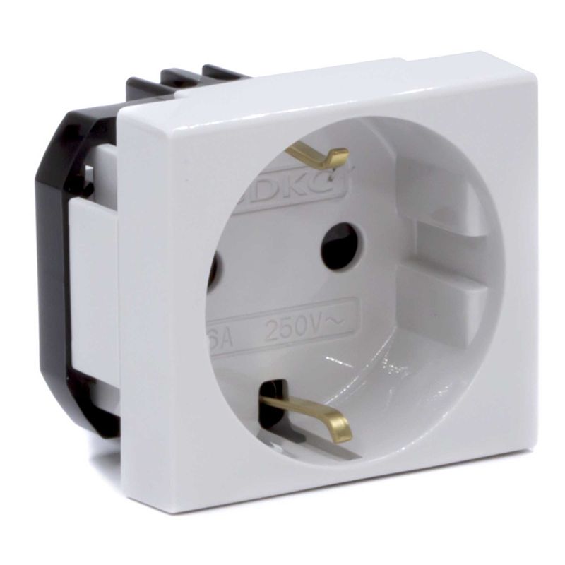 Розетка 1-м СП 2мод. Viva 16А IP20 2Р+Е с заземл. защ. шторки сер. DKC 45025