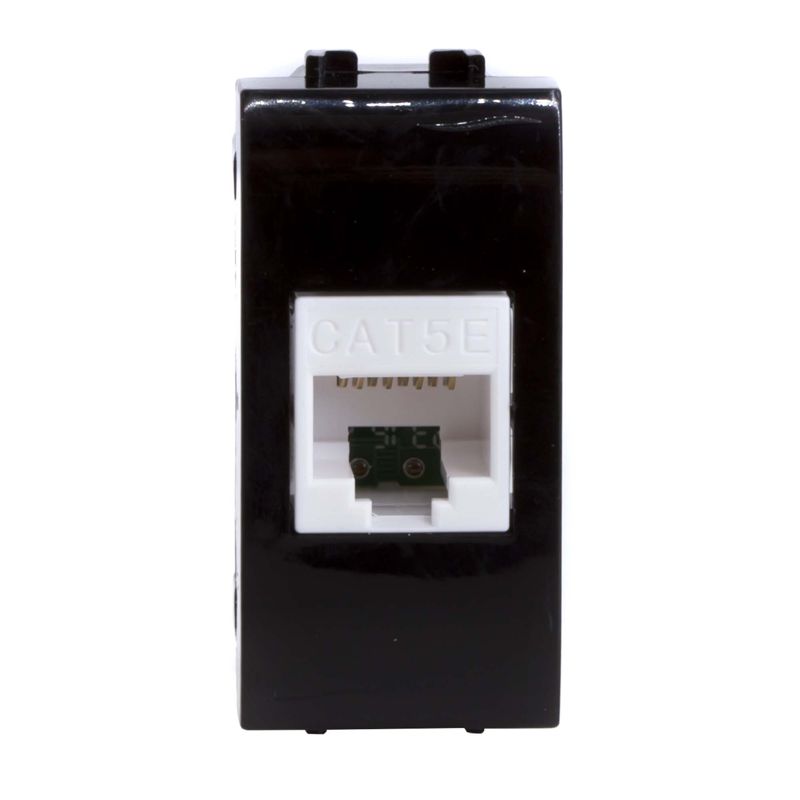 Розетка компьютерная 1-м СП Brava 1мод. RJ45 5E черн. DKC 77654N