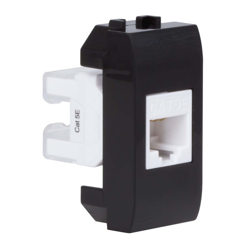 Розетка компьютерная 1-м СП Brava 1мод. RJ45 5E черн. DKC 77654N
