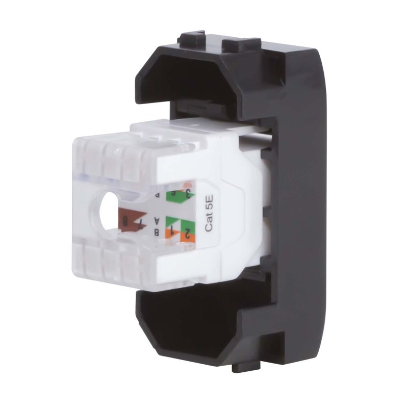 Розетка компьютерная 1-м СП Brava 1мод. RJ45 5E черн. DKC 77654N
