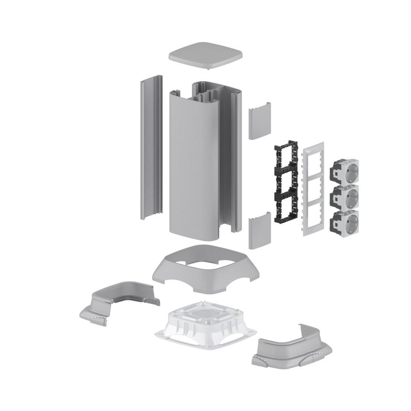 Миниколонна алюминиевая 0.35м серый металлик RAL 9006 (19534)