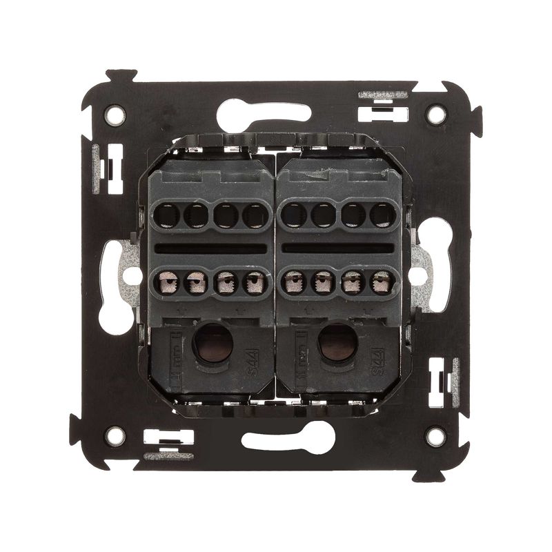 Avanti Инвертор двухклавишный в стенуЧерный матовый (Переключатель сх. 7+7) (4412124)