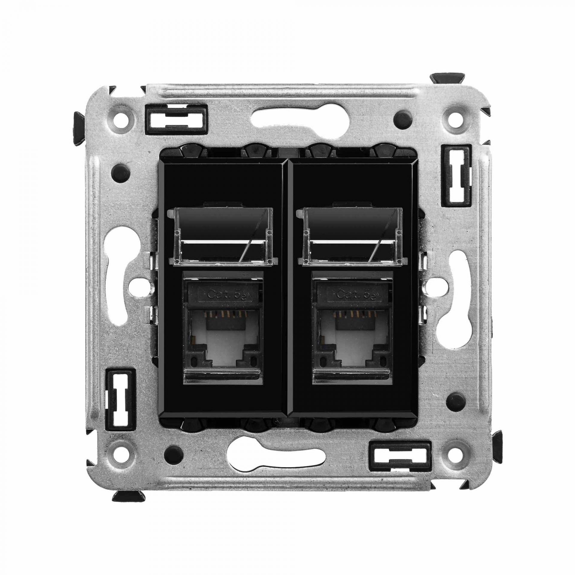 Avanti Розетка RJ-45 в стену, 5e двойная,Черный квадрат (4402464)