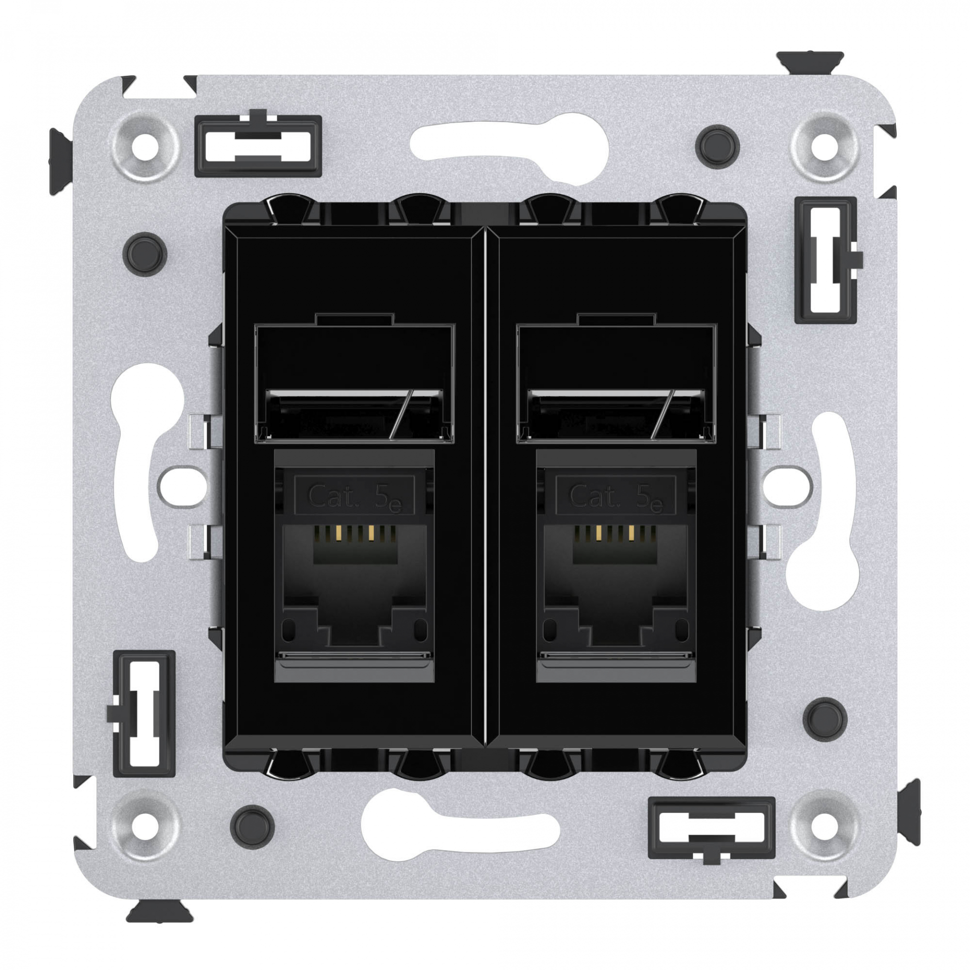 Avanti Розетка RJ-45 в стену, 5e двойная,Черный квадрат (4402464)