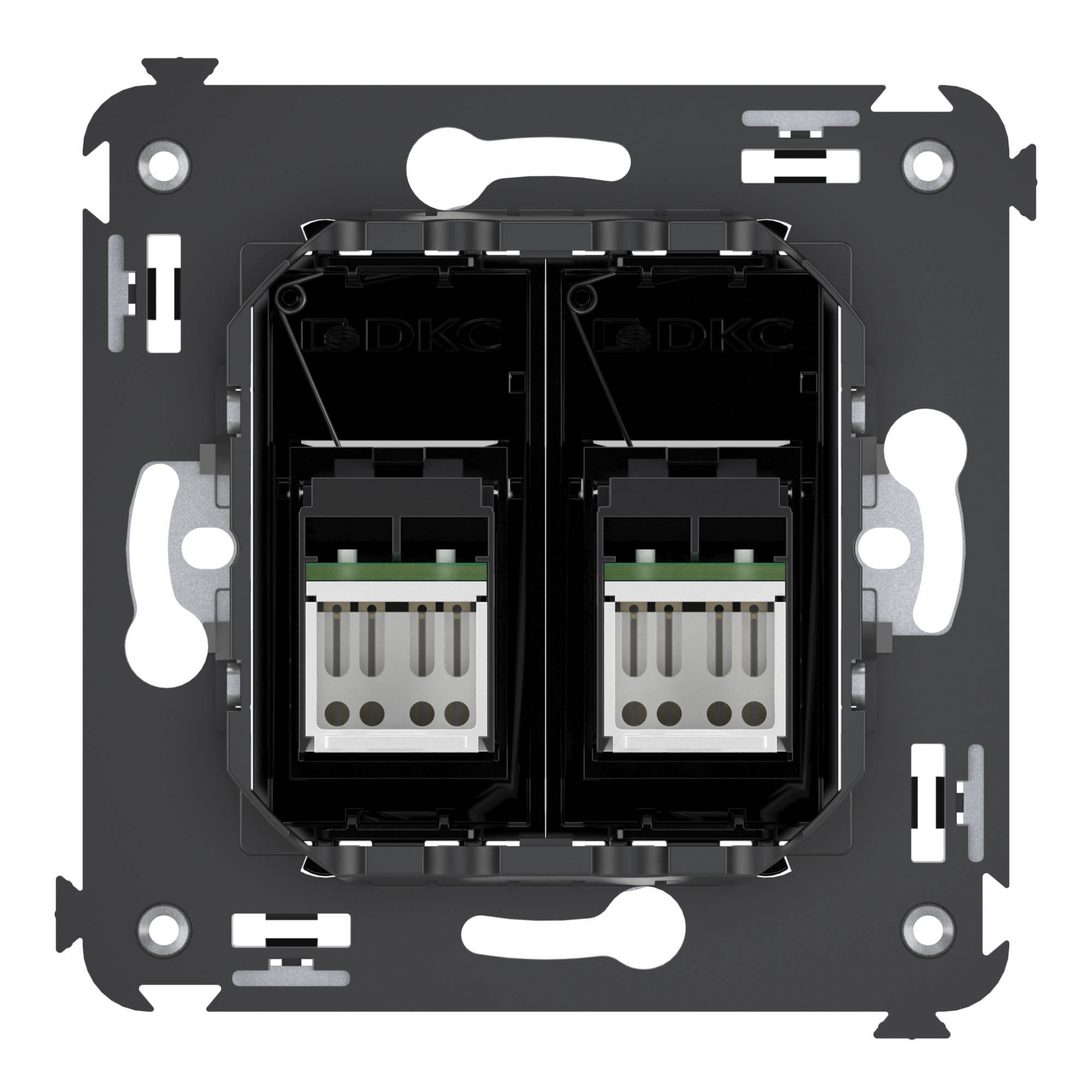 Avanti Розетка RJ-45 в стену, 5e двойная,Черный квадрат (4402464)