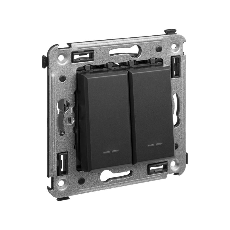 Кнопка двухклавишная в стену, 