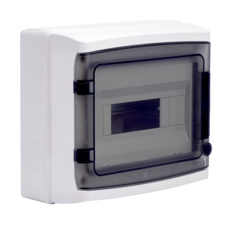 Щиток настенный с дверцей 12 мод.,IP65, серый, с клеммным блоком 63А (RB12W6TGD)