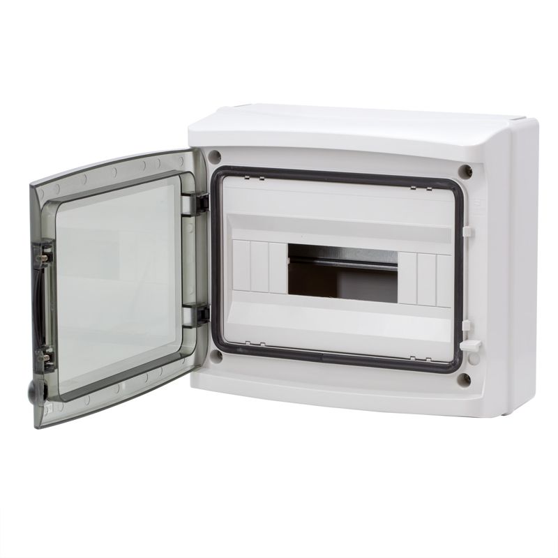 Щиток настенный с дверцей 12 мод.,IP65, серый, с клеммным блоком 63А (RB12W6TGD)