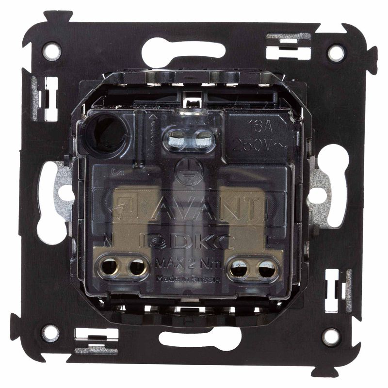 Avanti Розетка в стену, 2P+E, с з/ш, Черный матовый (4412003)