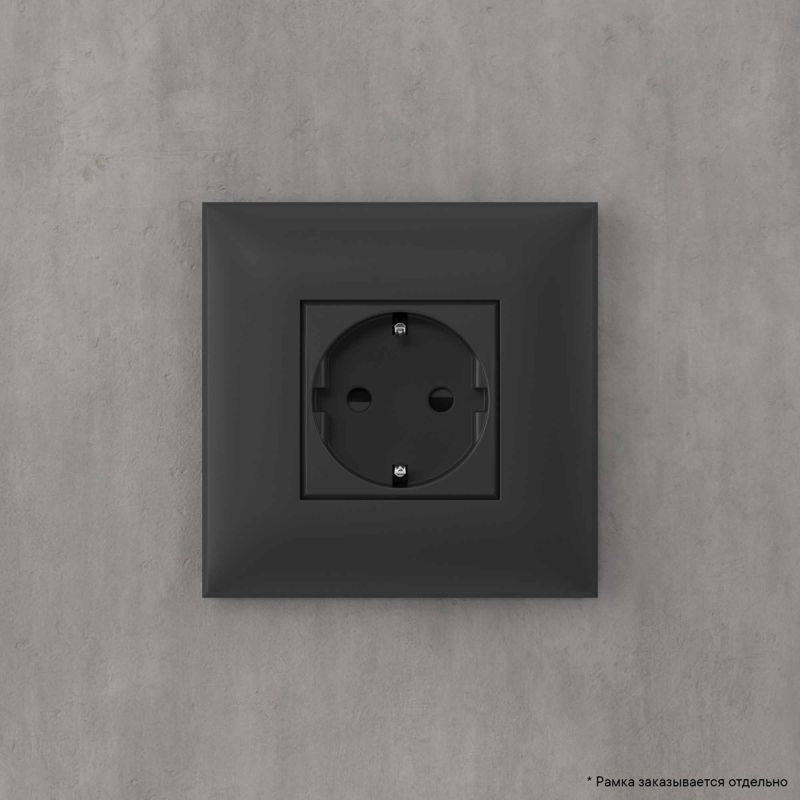 Avanti Розетка в стену, 2P+E, с з/ш, Черный матовый (4412003)