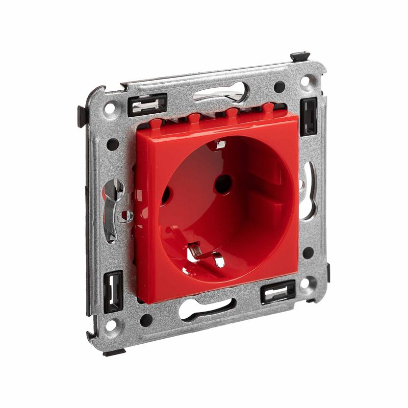 Avanti Розетка в стену, 2P+E, с защитными шторками, 