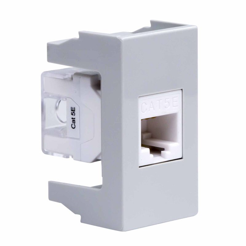 VIVA Розетка компьютерная RJ45 категория 5E 1 модуль серая (45138)