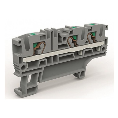 Проходная клемма 3 точки подключения на 4 кв.мм (ZEFC410GR)