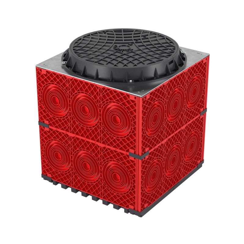 Колодец пластиковый для кабельной канализации с пластиковым люком, 750х750х750 (270750)