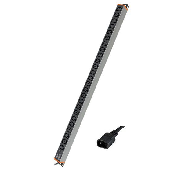 Блок распределения питания вертикальный для 19дюйм шкафов,10A 24 Х С13,индикатор питания, вх. разъём С14 (R5VIEC24PIC14)