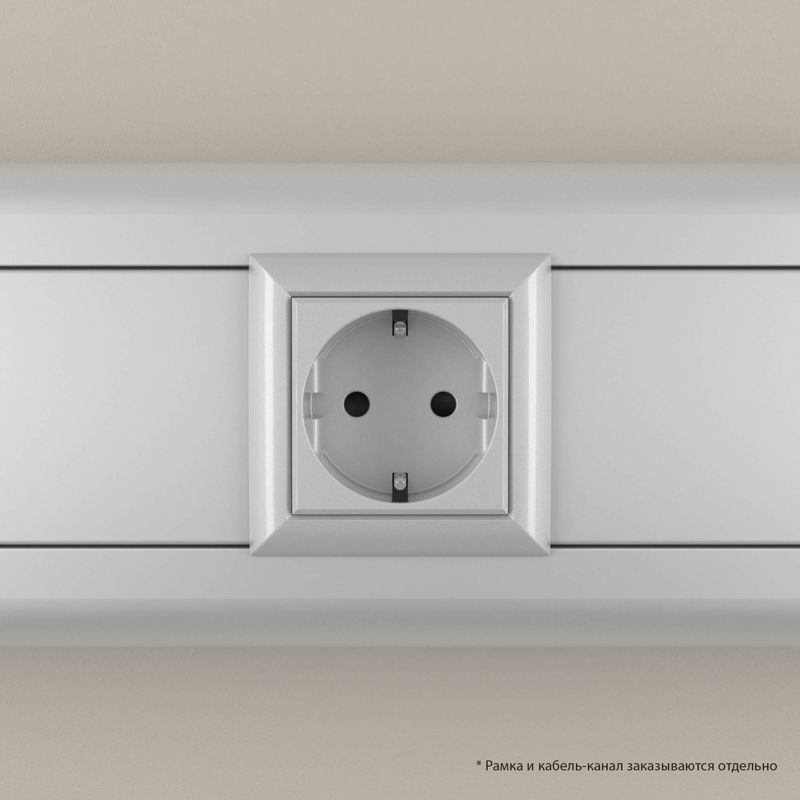 Розетка 1-м 2мод. Avanti "Закаленная сталь" 16А 2P+E защ. шторки сер. DKC 4404002