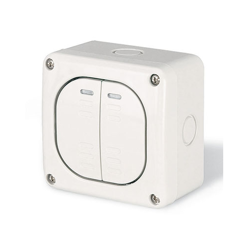 Переключатель однополюсный двухклавишный настенный (DIS1375222)