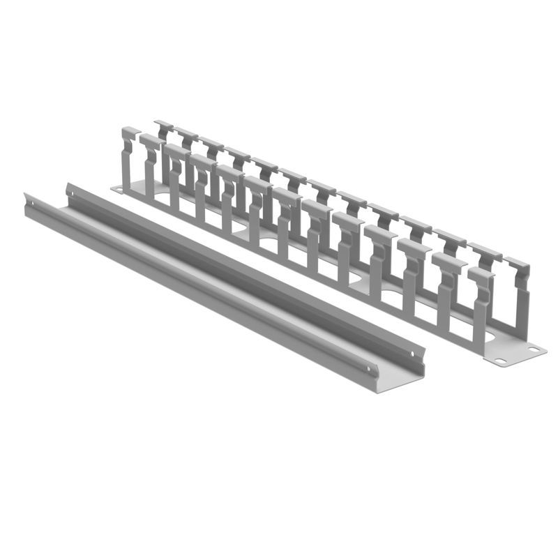 Органайзер кабельный с крышкой и отверстиями 1U, глубина 60 мм, для 19