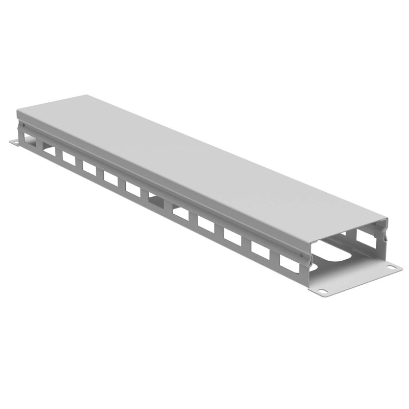 Органайзер кабельный с крышкой и отверстиями 2U, глубина 40 мм, для 19