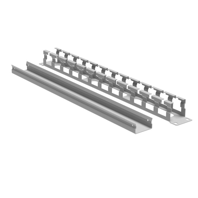 Органайзер кабельный с крышкой и отверстиями 1U, глубина 40 мм, для 19