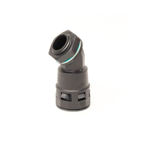 Монтажный комплект муфта 45 грд. труба-коробка DN 48 мм, М50х1,5, полиамид, цвет черный (PACL48M50N)