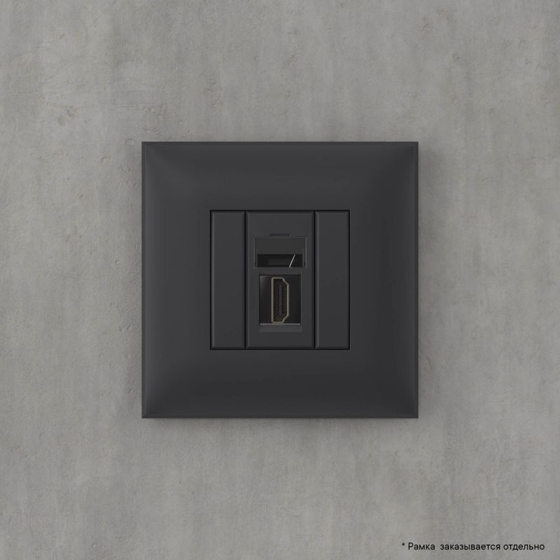 HDMI розетка одинарная в стену, тип А-А, 