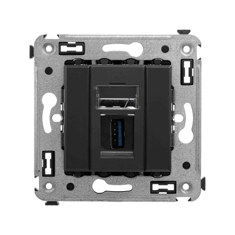 USB 3.0 розетка одинарная в стену, тип А-А, 
