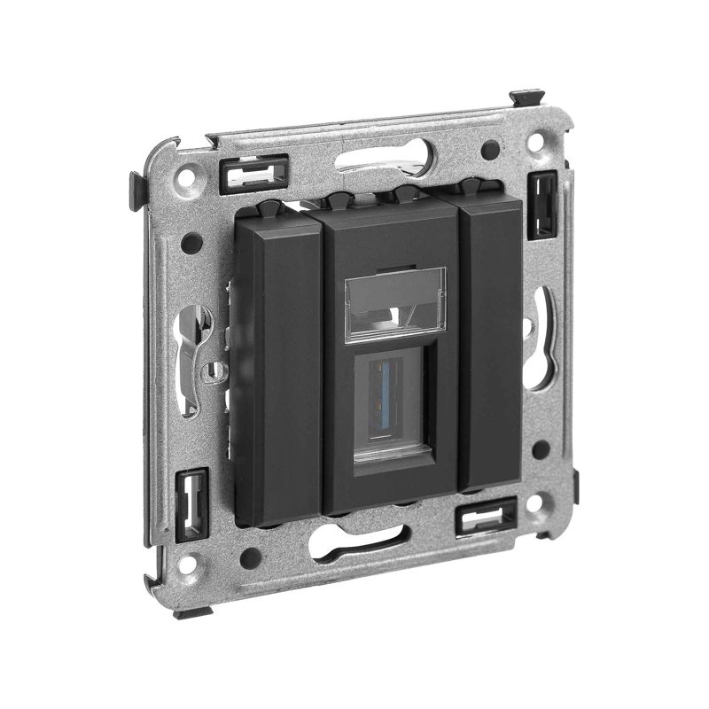 USB 3.0 розетка одинарная в стену, тип А-А, 