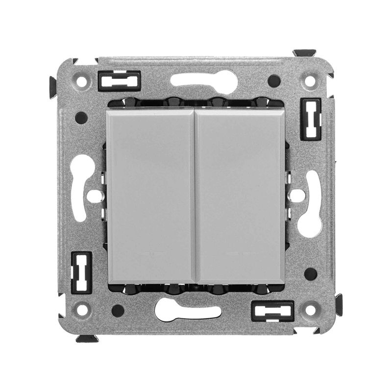 Avanti Инвертор двухклавишный в стену Закаленная сталь (Переключатель сх. 7+7) (4404124)