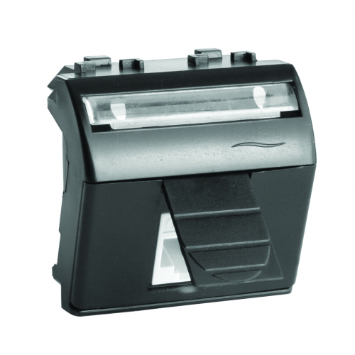 Розетка HDMI со шторкой Brava черная 2 модуля (77102N)