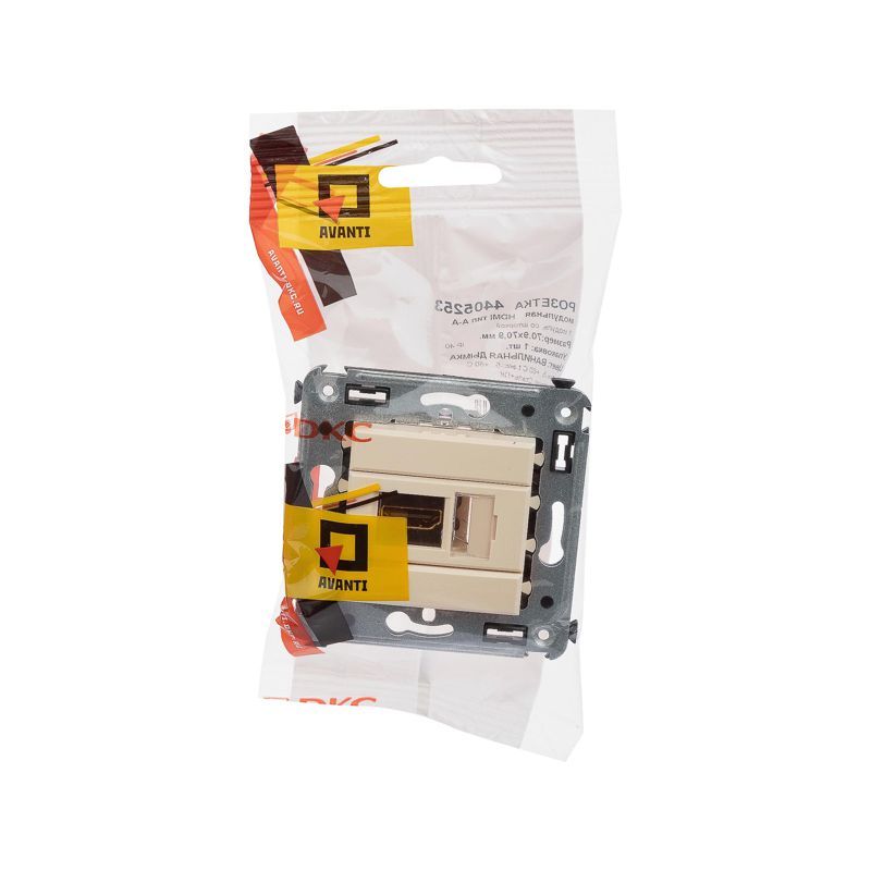 HDMI розетка одинарная в стену, тип А-А, 