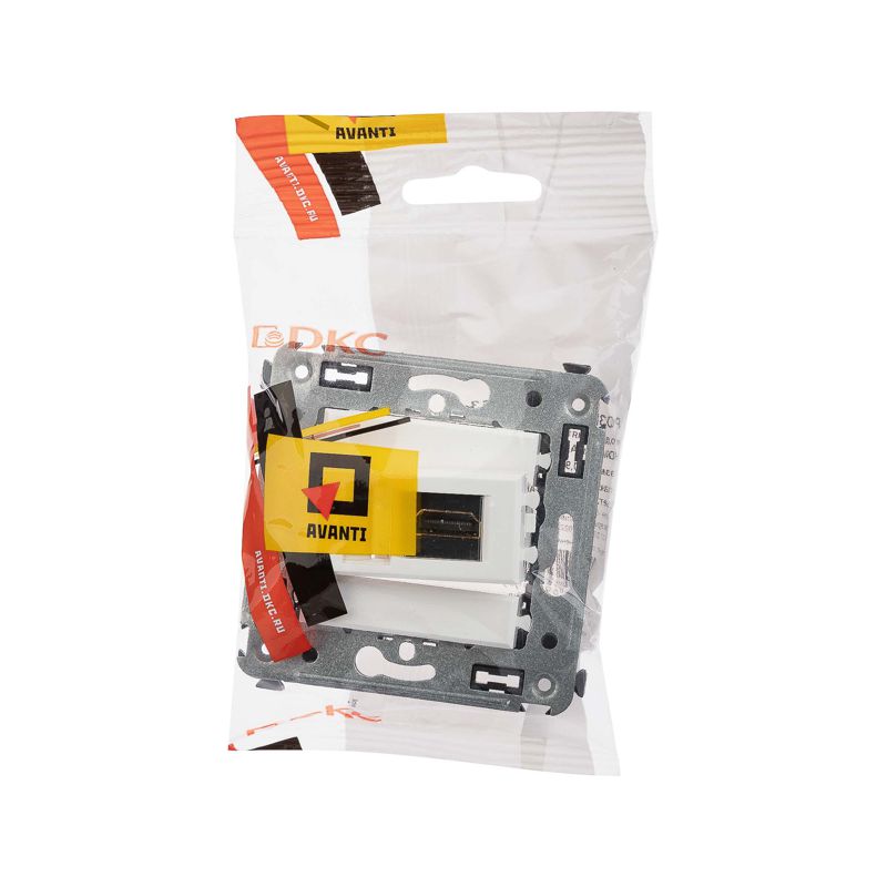 Avanti HDMI розетка одинарная в стену тип А-А Белое облако (4400253)