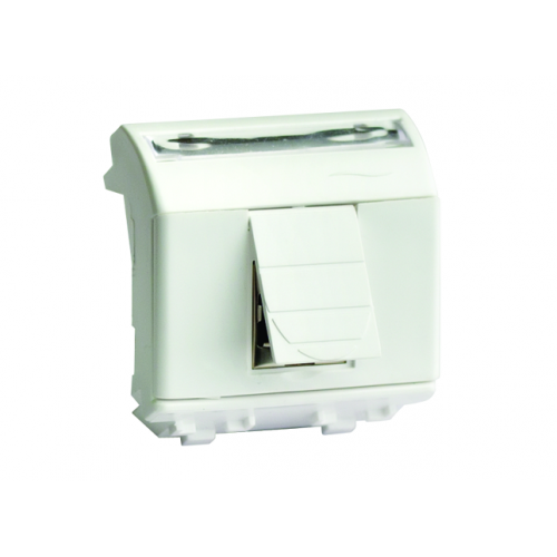 Розетка USB 2.0 со шторкой Brava белая 2 модуля (76202B)