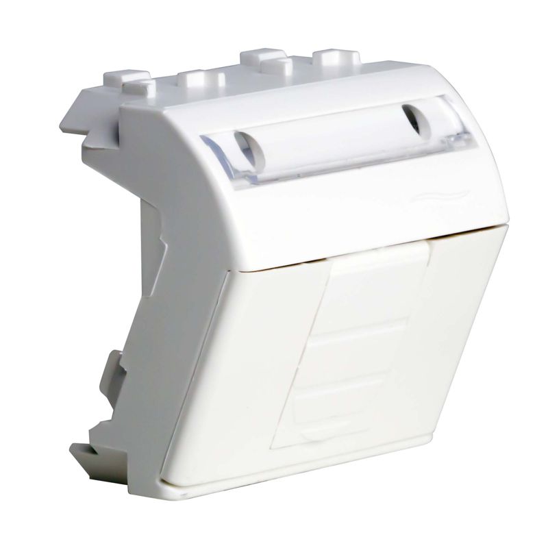 Розетка компьютерная 1-м СП Brava 2мод. RJ45 5E бел. DKC 76655B