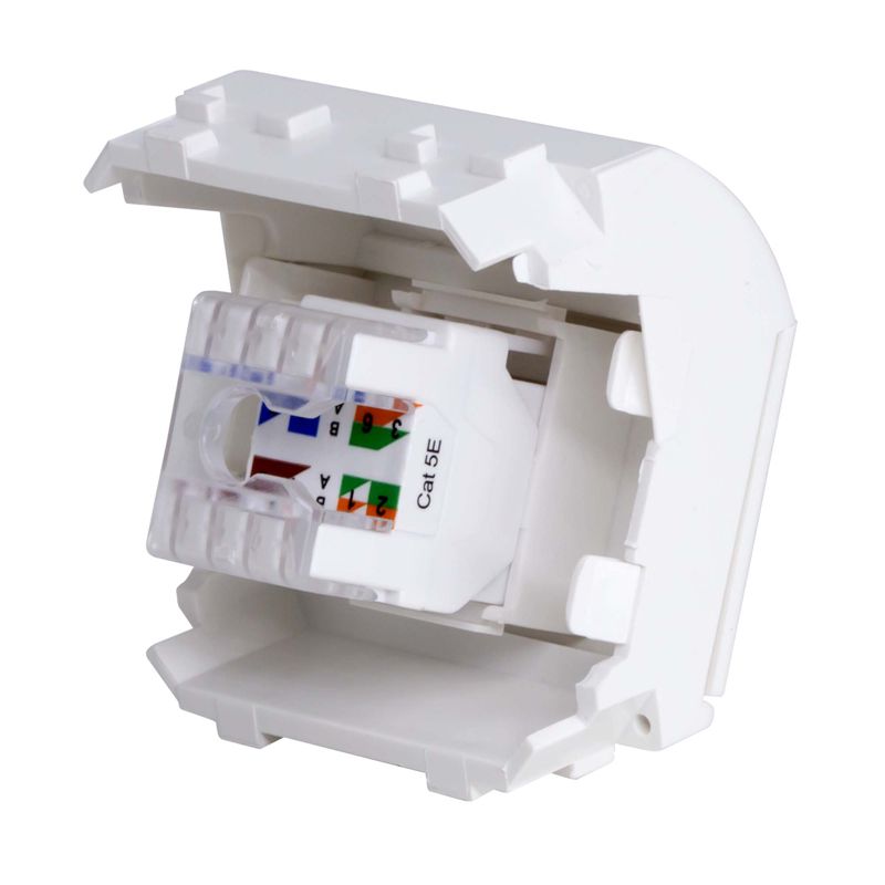 Розетка компьютерная 1-м СП Brava 2мод. RJ45 5E бел. DKC 76655B
