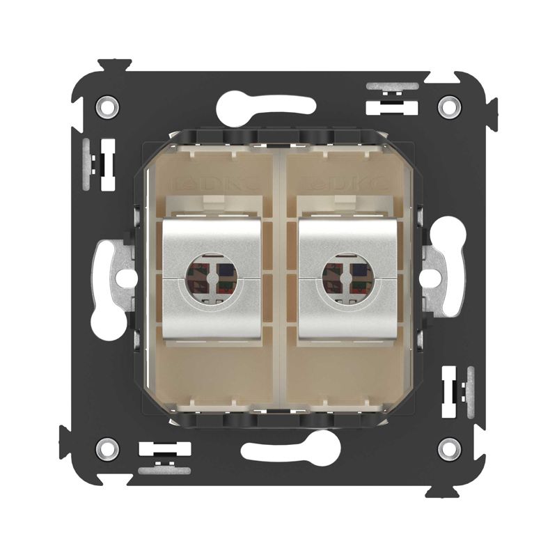 Avanti Компьютерная розетка RJ-45 без шторки в стену кат.5e двойная экранированная Ванильная дымка (4405764)