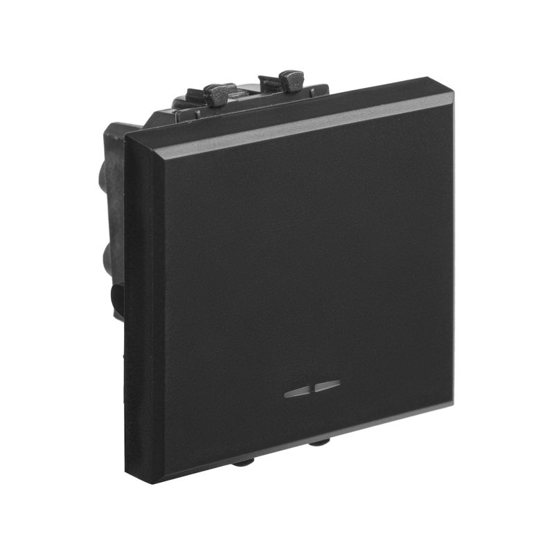 Avanti Инвертор одноклавишный модульный Черный матовый 2 модуля (Переключатель сх.7) (4412122)