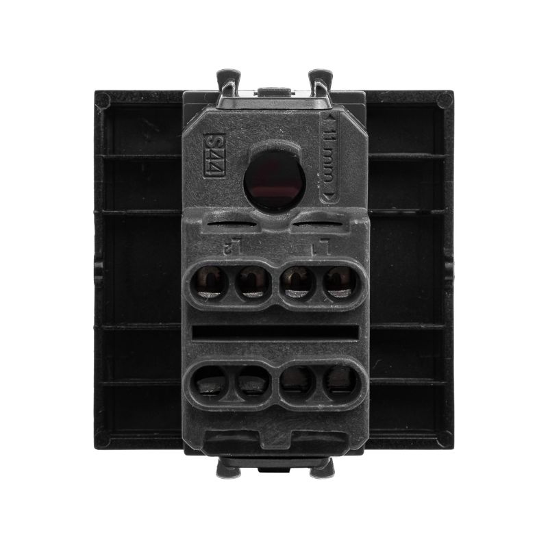 Avanti Инвертор одноклавишный модульный Черный матовый 2 модуля (Переключатель сх.7) (4412122)