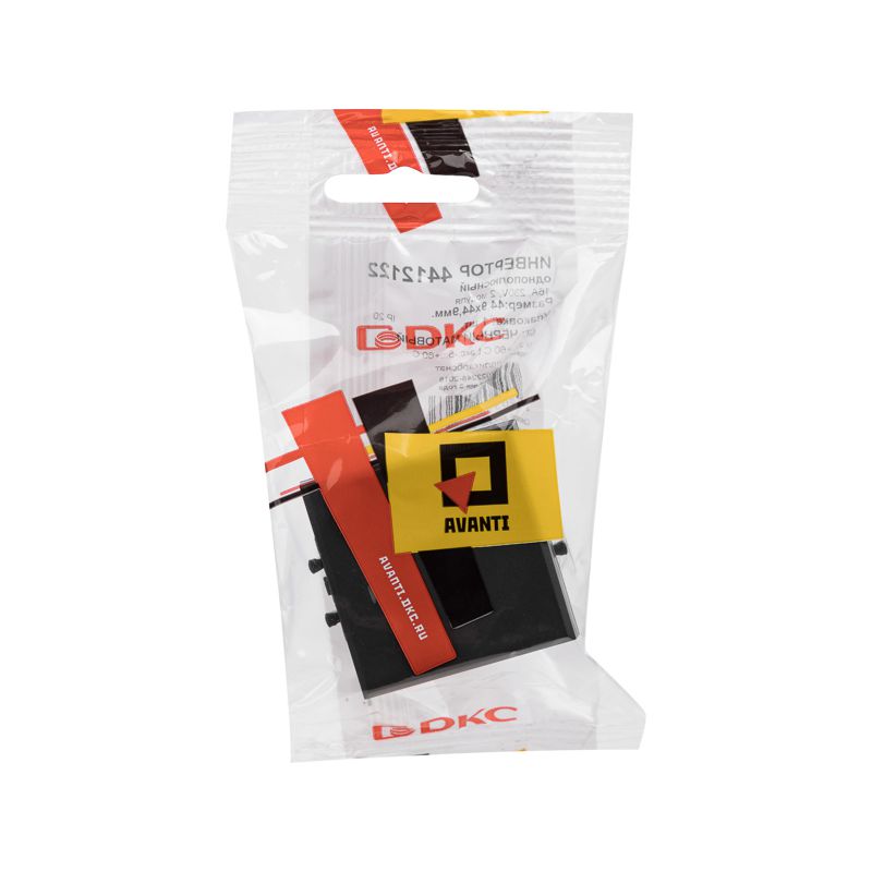 Avanti Инвертор одноклавишный модульный Черный матовый 2 модуля (Переключатель сх.7) (4412122)