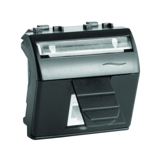 Розетка компьютерная 1-м СП Brava 2мод. RJ45 5E черн. DKC 77655N