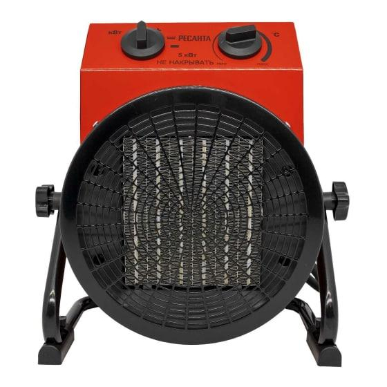 Пушка тепловая электрическая ТЭПК-5000К (керам.нагревательный элемент круглая) Ресанта 67/1/25