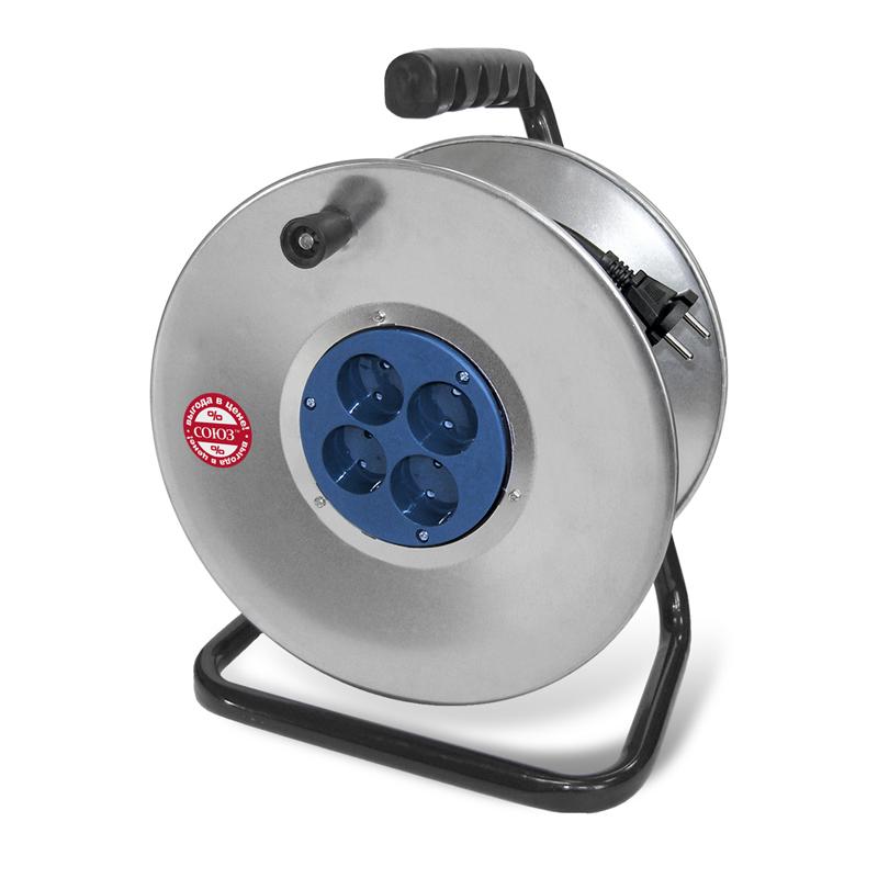 Удлинитель силовой на катушке 4х50м с заземл. 16А IP20 КГ 3.5кВт Союз 483S-4355.