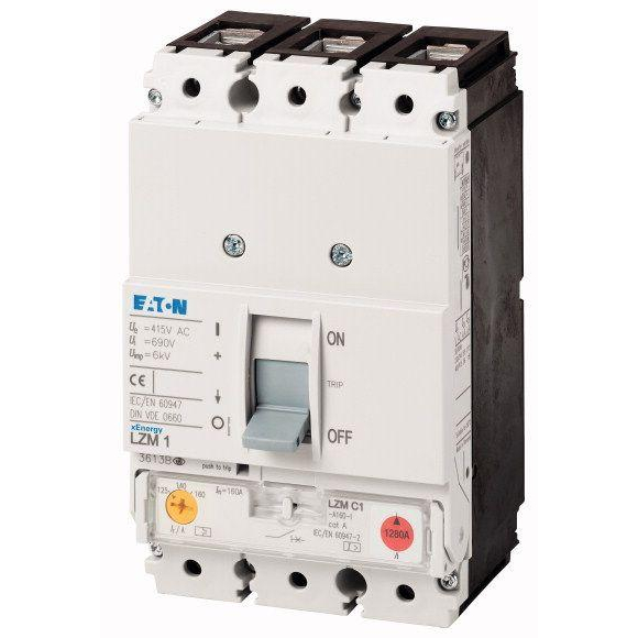 Выключатель автоматический 3п 160А 36кА LZMC1-A160-I A EATON 111897