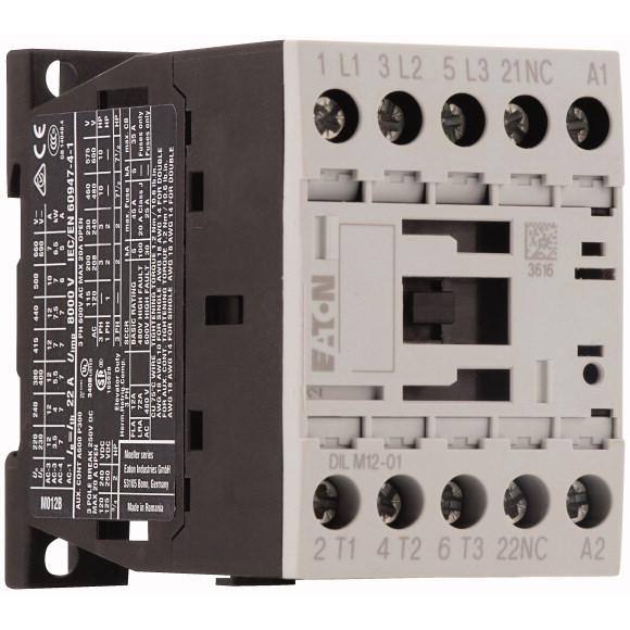 Контактор 1НЗ доп. контакт AC-3; AC-4 DILM12-01 (24В 50/60Гц) EATON 276869