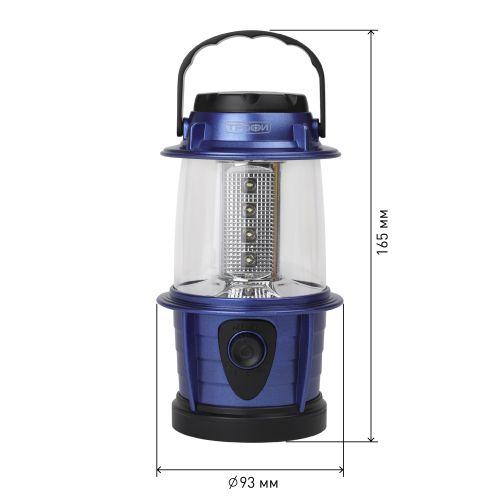 Фонарь светодиодный кемпинговый KB-101 12LED элементы питания 3хAA (не в компл.) син. металлик Трофи Б0054482