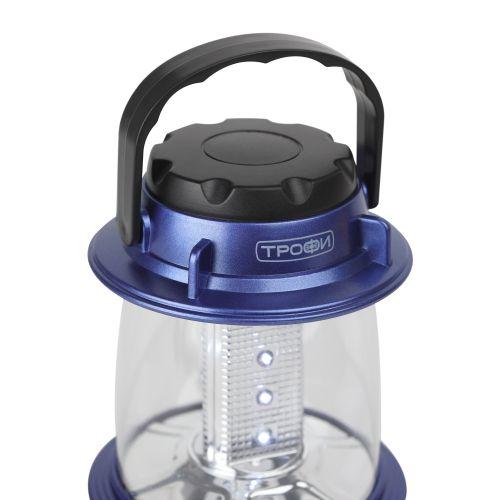 Фонарь светодиодный кемпинговый KB-101 12LED элементы питания 3хAA (не в компл.) син. металлик Трофи Б0054482